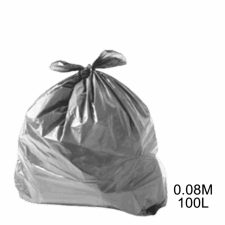 Saco para lixo cinza 100L 0.08m com 100 unidades