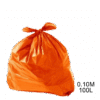 Saco para lixo laranja 100L 0.10m com 100 unidades