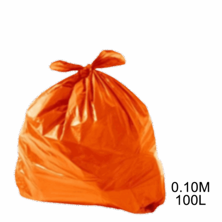 Saco para lixo laranja 100L 0.10m com 100 unidades