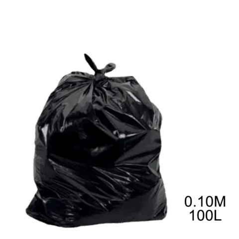 Saco para lixo preto 100L 0.10m com 100 Un
