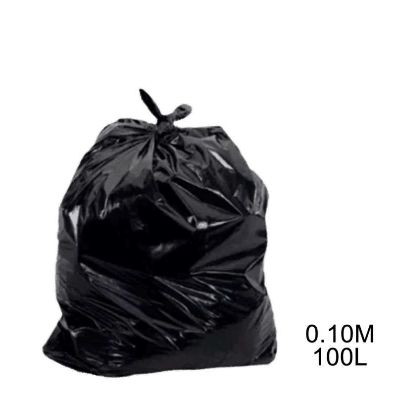 Saco para lixo preto 100L 0.10m com 100 Un