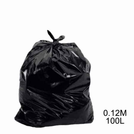 Saco para lixo preto 100L 0.12m com 100 unidades