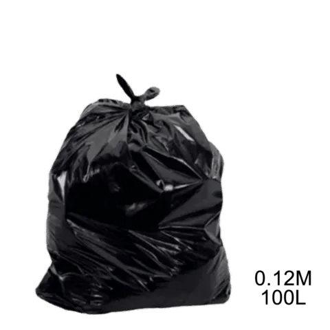 Saco para lixo preto 100L 0.12m com 100 unidades
