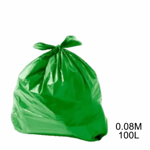 Saco para lixo verde 100L 0.08m com 100 unidades