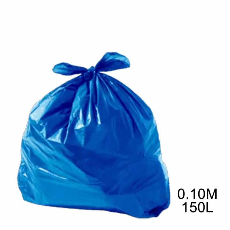 Saco para lixo azul 150L 0.10m com 100 unidades