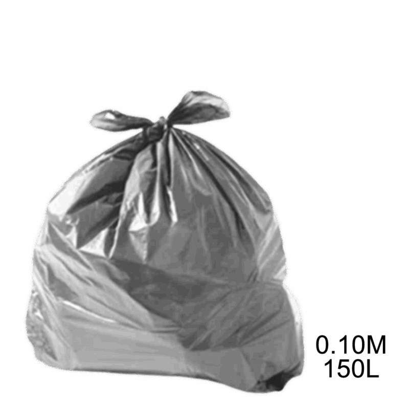 Saco para lixo cinza 150L 0.10 com 100 unidades