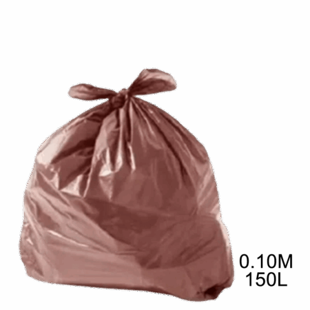 Saco para lixo marrom 150L 0.10m com 100 unidades