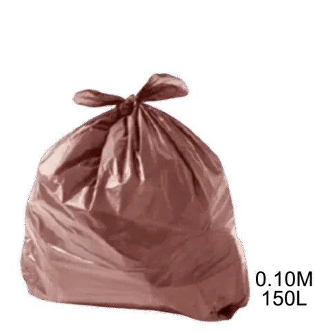 Saco para lixo marrom 150L 0.10m com 100 unidades