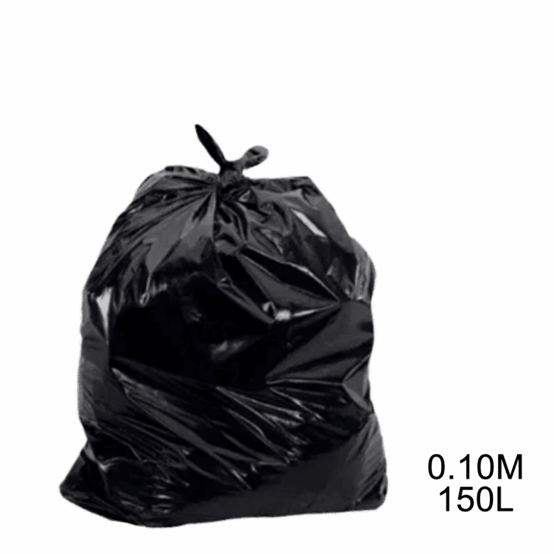 Saco para lixo preto 150L 0.10m com 100 Un