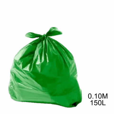 Saco para lixo verde 150L 0.10m com 100 unidades