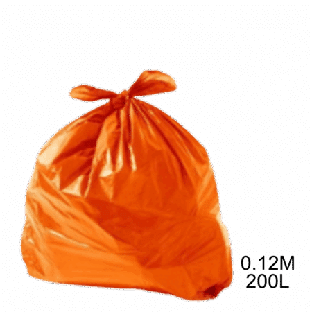 Saco para lixo laranja 200L 0.12m com 100 unidades