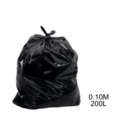 Saco para lixo preto 200L 0.10m com 100 unidades