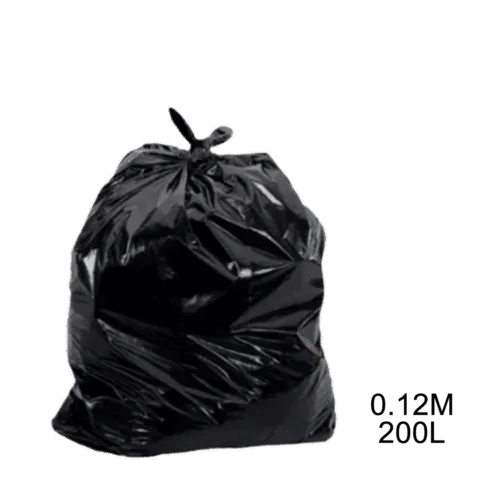 Saco para lixo preto 200L 0.12m com 100 unidades