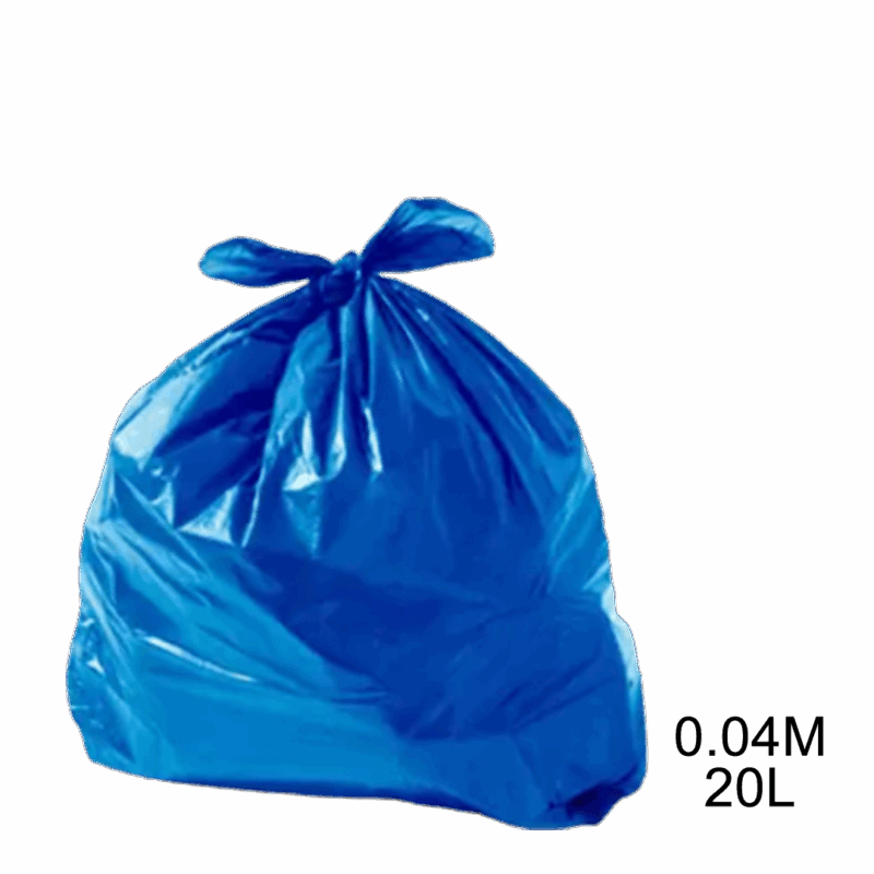 Saco para lixo azul 20L 0.04m com 100 unidades
