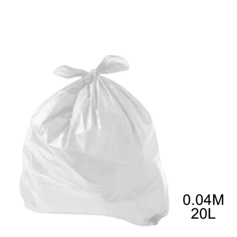 Saco para lixo branco 20L 0.04m com 100 unidades