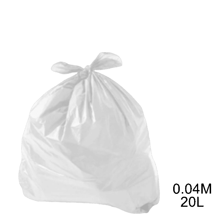 Saco para lixo branco 20L 0.04m com 100 unidades