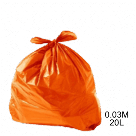 Saco para lixo laranja 20L 0.03m com 100 unidades