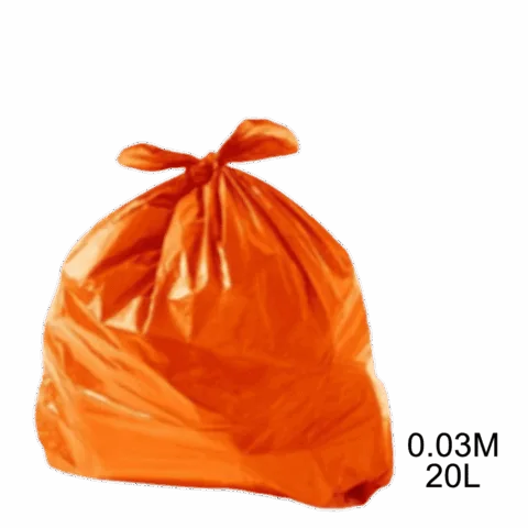 Saco para lixo laranja 20L 0.03m com 100 unidades