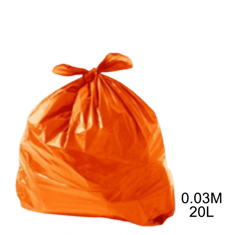 Saco para lixo laranja 20L 0.03m com 100 unidades