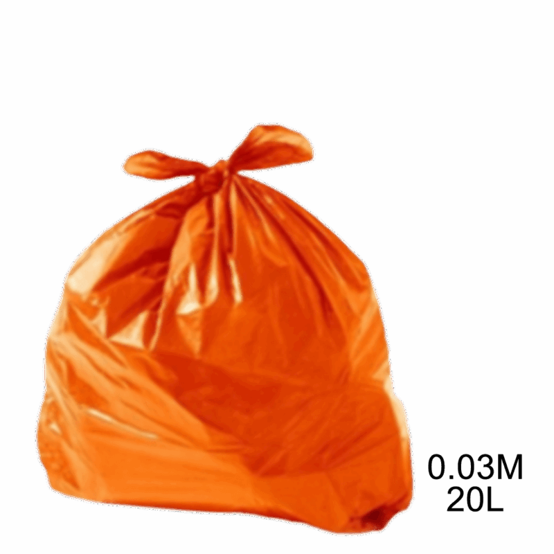 Saco para lixo laranja 20L 0.03m com 100 unidades