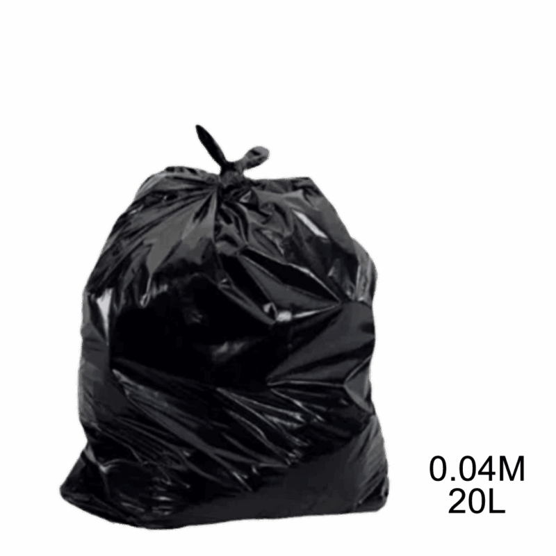 Saco para lixo preto 20L 0.04m com 100 Un