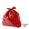 Saco para lixo vermelho 20L 0.3m com 100 unidades