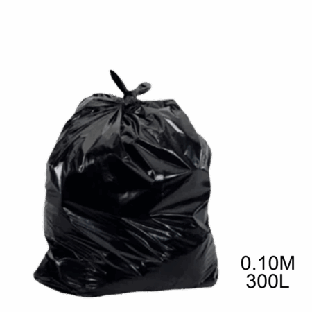 Saco para lixo preto 300L 0.10m com 100 unidades