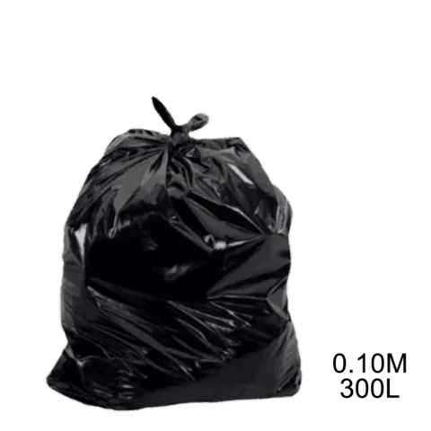Saco para lixo preto 300L 0.10m com 100 unidades