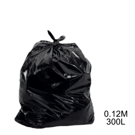 Saco para lixo preto 300L 0.12m com 100 unidades