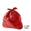Saco para lixo vermelho 300L 0.10m com 100 unidades