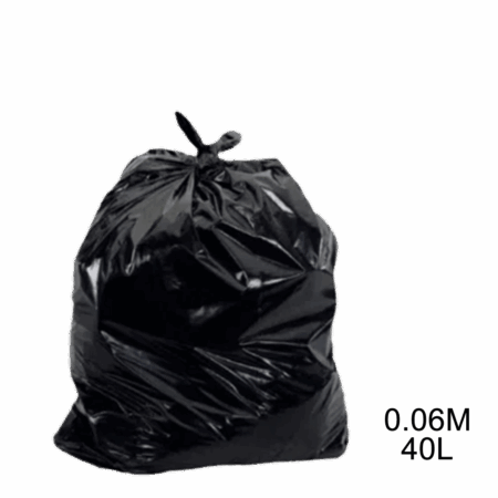 Saco para lixo preto 40L 0.06m com 100 unidades