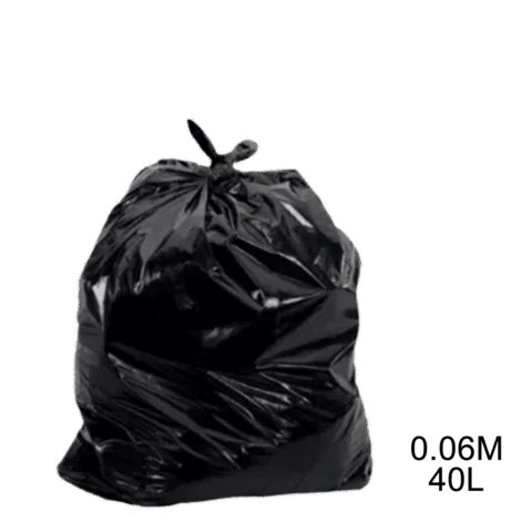 Saco para lixo preto 40L 0.06m com 100 unidades