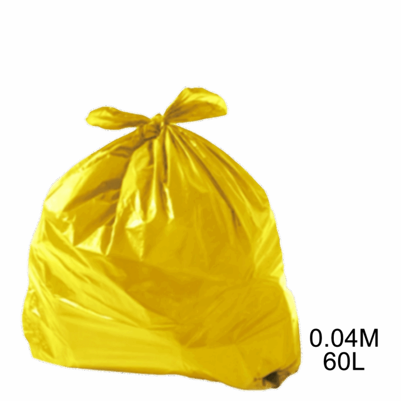 Saco para lixo amarelo 60L 0.04 com 100 unidades