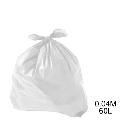 Saco para lixo branco 60L 0.04m com 100 unidades