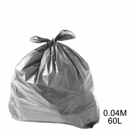 Saco para lixo cinza 60L 0.04m com 100 unidades