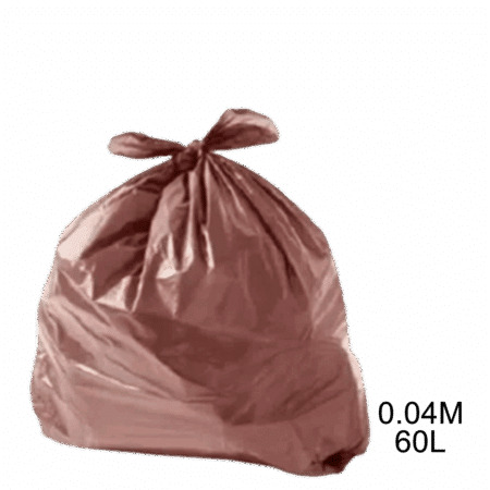 Saco para lixo marrom 60L 0.04m com 100 unidades