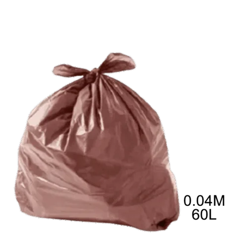 Saco para lixo marrom 60L 0.04m com 100 unidades