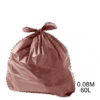 Saco para lixo marrom 60L 0.08 m com 100 unidades