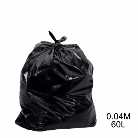 Saco para lixo preto 60L 0.04m com 100 unidades
