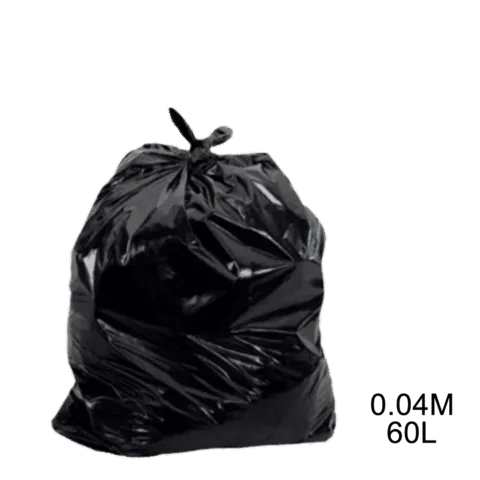 Saco para lixo preto 60L 0.04m com 100 unidades