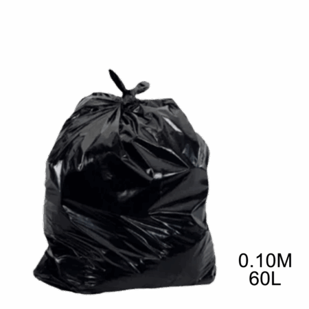 Saco para lixo preto 60L 0.10m com 100 unidades