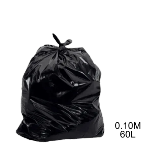 Saco para lixo preto 60L 0.10m com 100 unidades