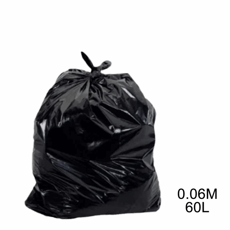 Saco para lixo preto 60L 0.06m com 100 Un