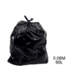 Saco para lixo preto 60L 0.08m com 100 unidades