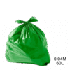 Saco para lixo verde 60L 0.04m com 100 unidades
