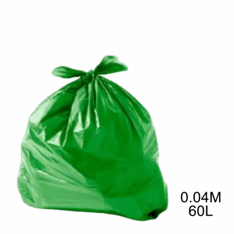 Saco para lixo verde 60L 0.04m com 100 unidades