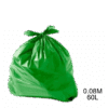 Saco para lixo verde 60L 0.08m com 100 unidades