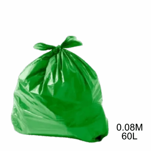 Saco para lixo verde 60L 0.08m com 100 unidades