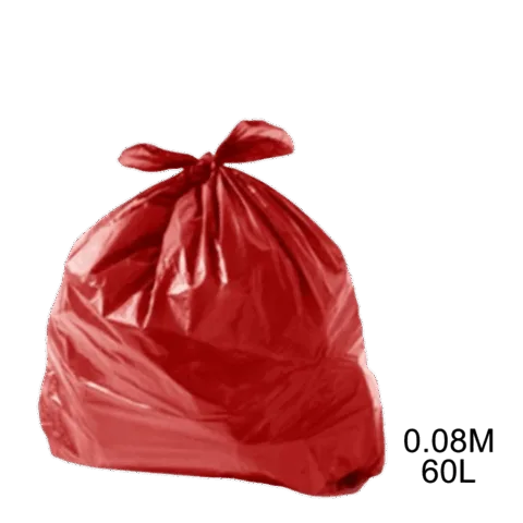 Saco para lixo vermelho 60L 0.08m com 100 unidades