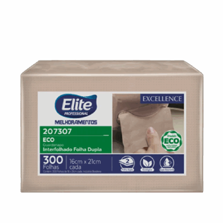 Guardanapo eco interfolhado folha dupla marrom c/ 18 pacotes de 300 folhas - Tamanho da folha: 16x21cm